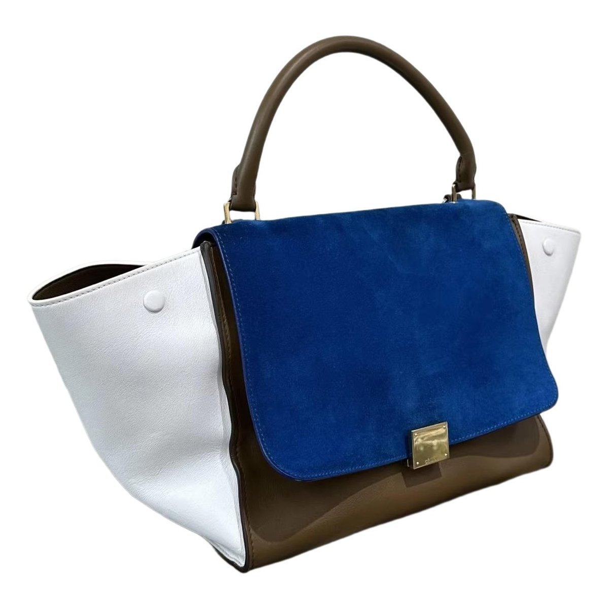 Trapèze leather handbag