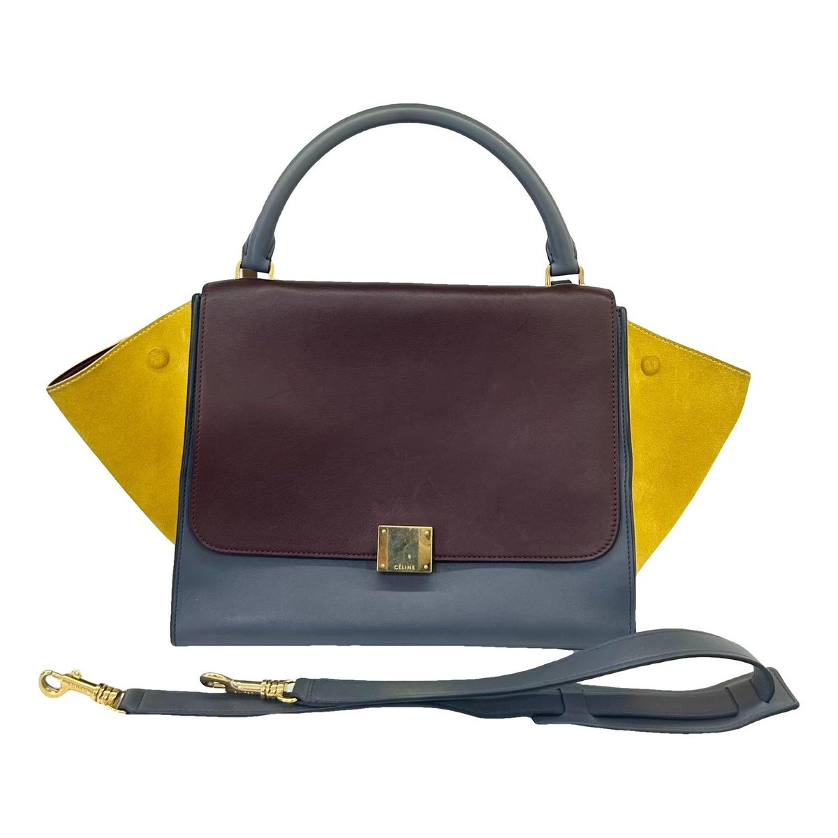 Trapèze leather handbag
