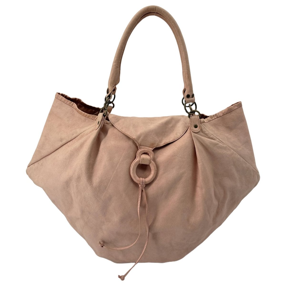 Box leather handbag
