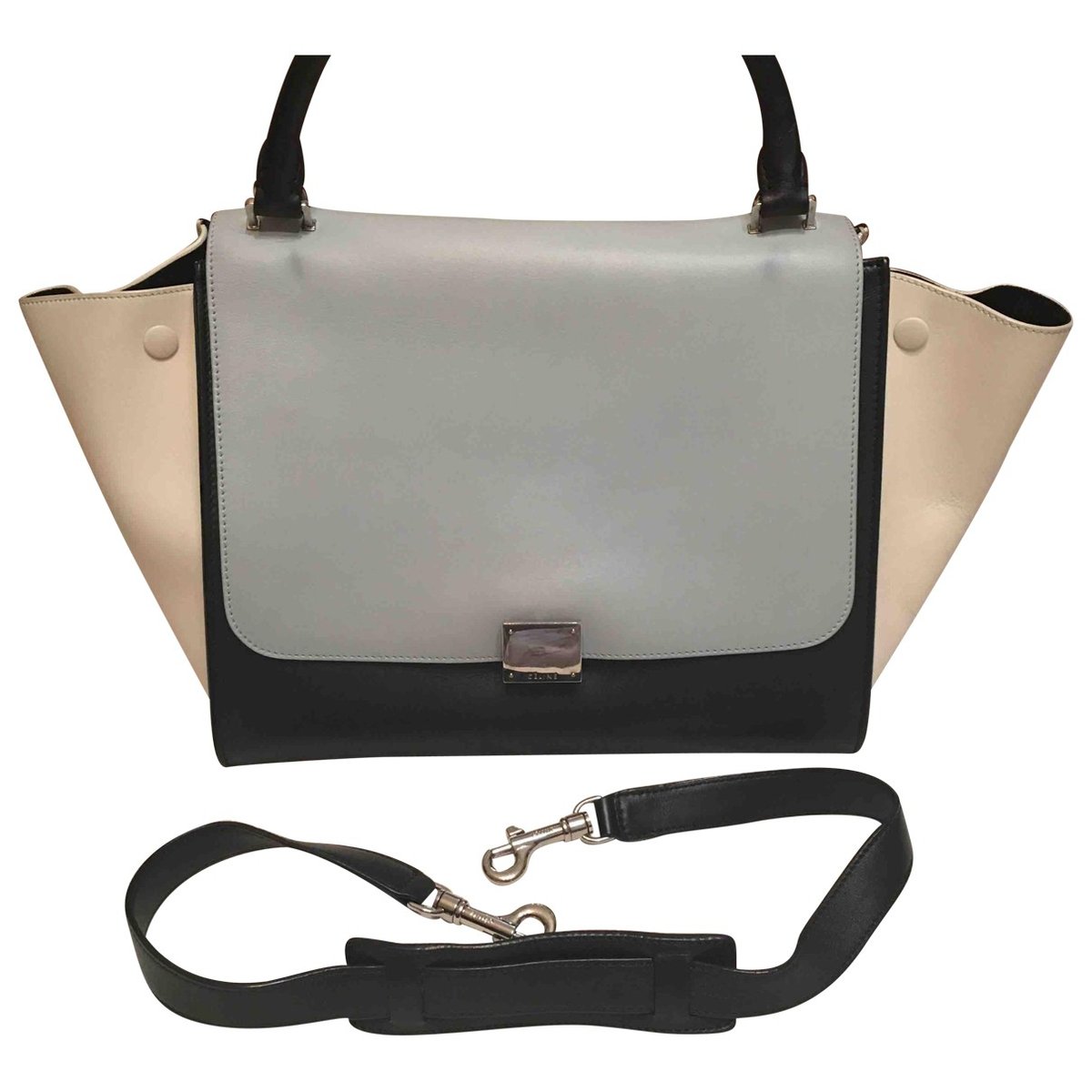 Trapèze leather handbag