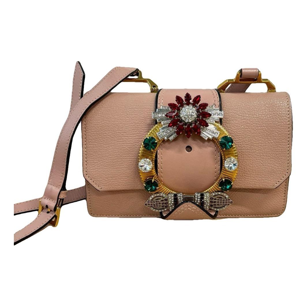 Miu Lady leather crossbody bag