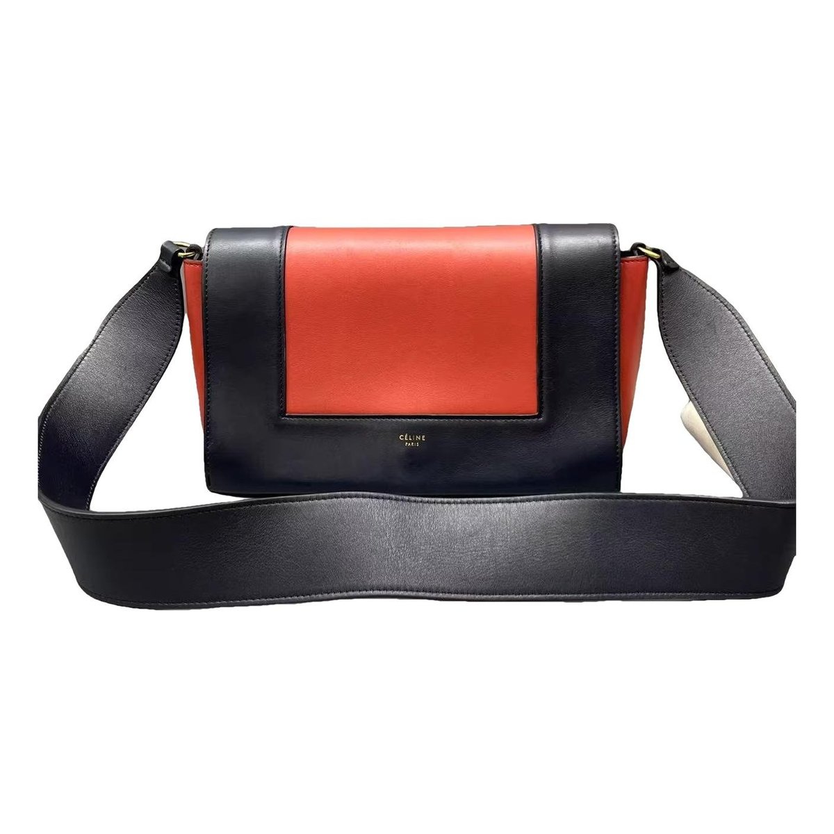 Frame leather handbag