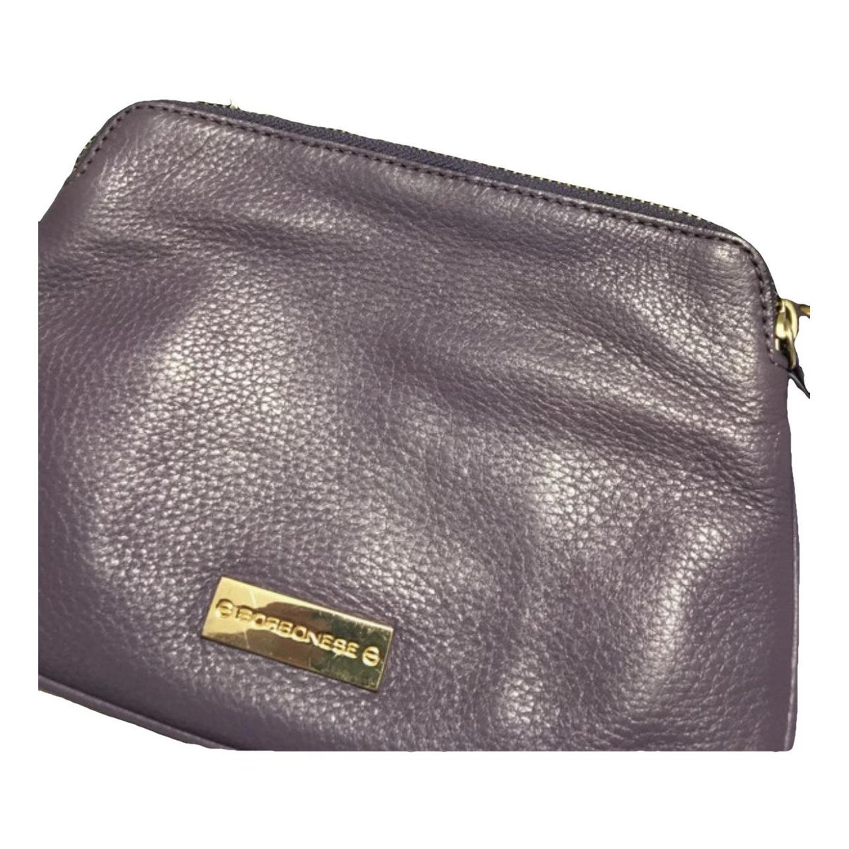 Leather clutch bag