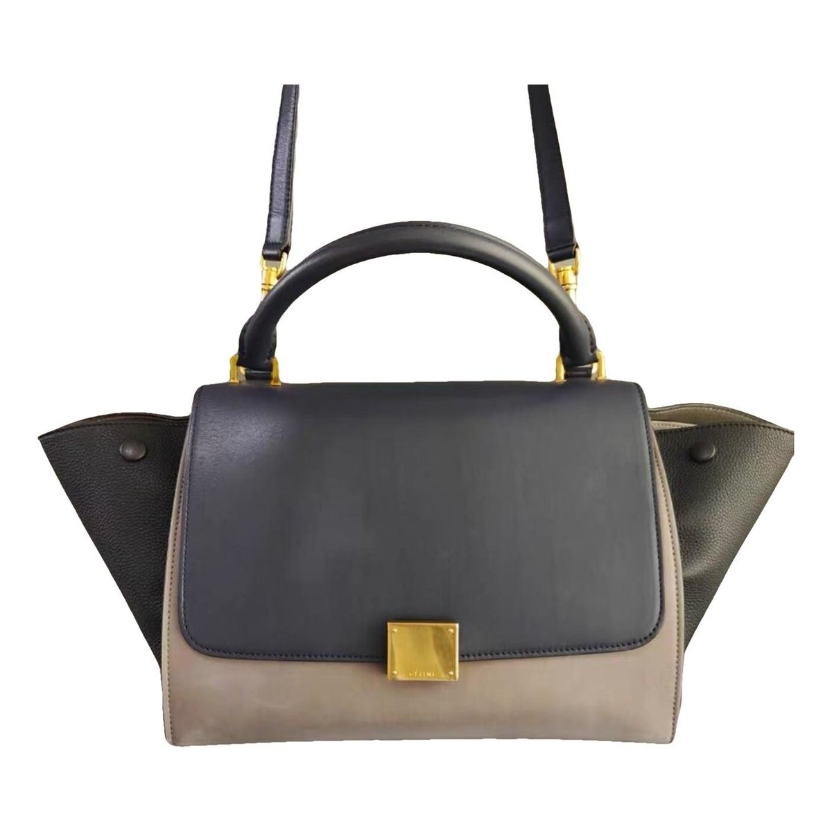 Trapèze leather tote