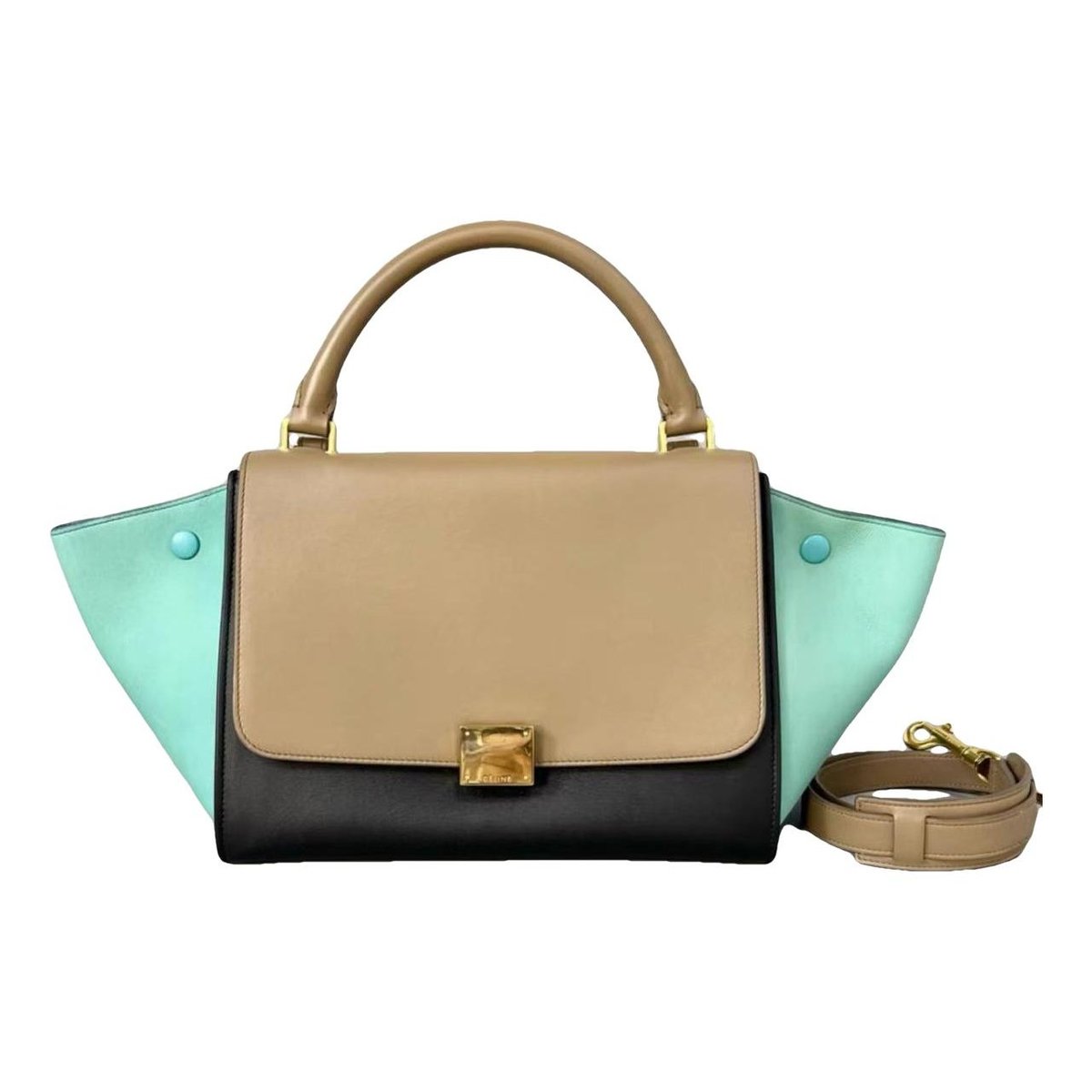 Trapèze leather tote