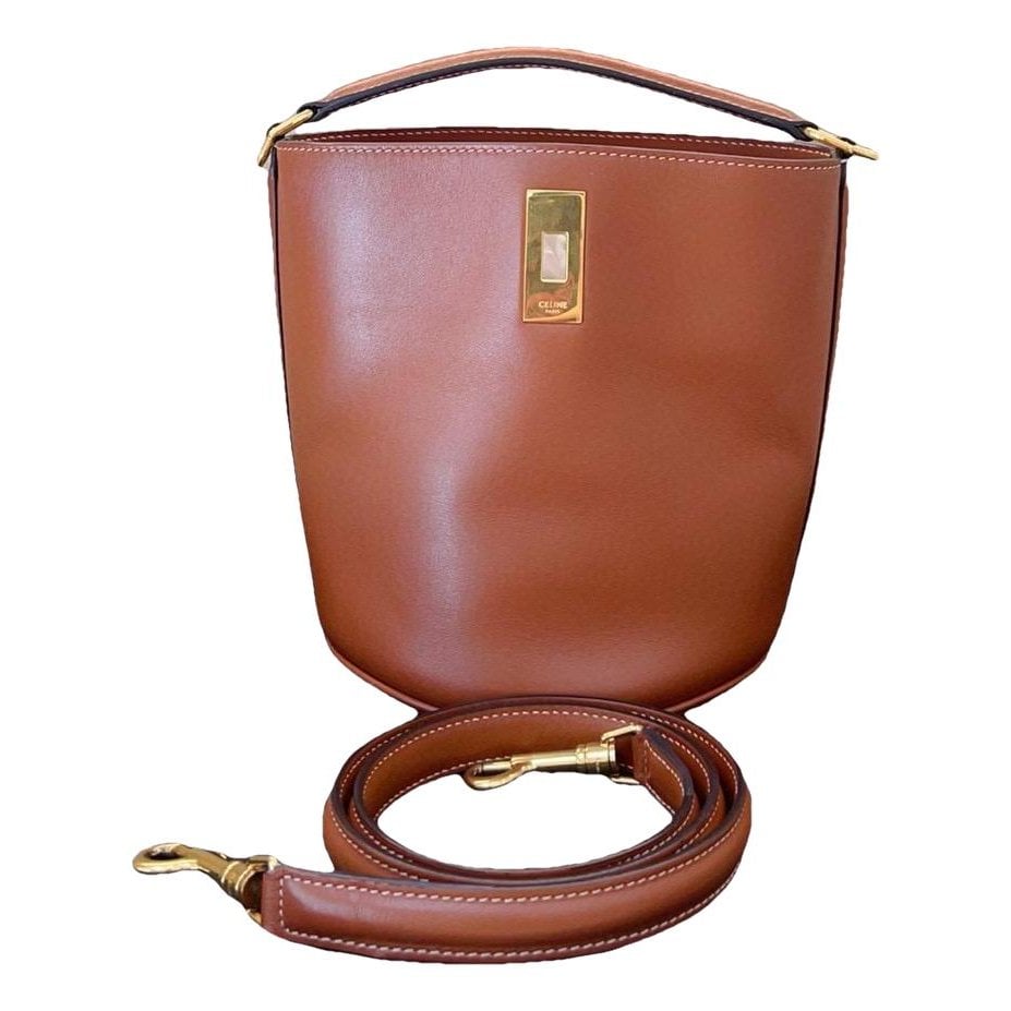 Clasp Bucket leather handbag