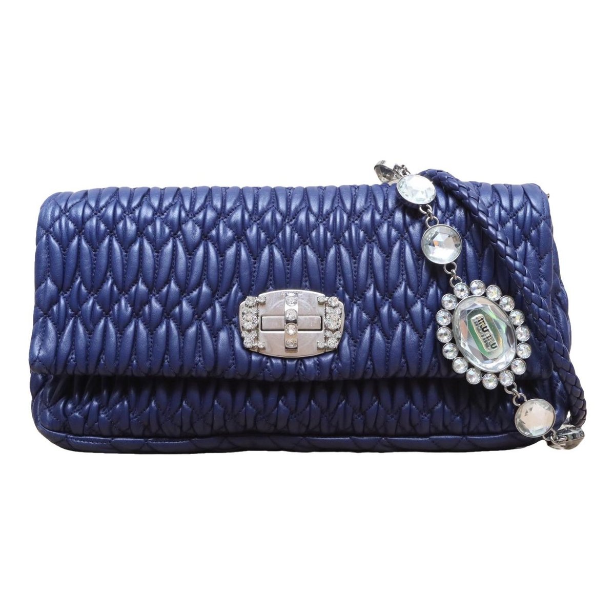 Miu Crystal leather handbag