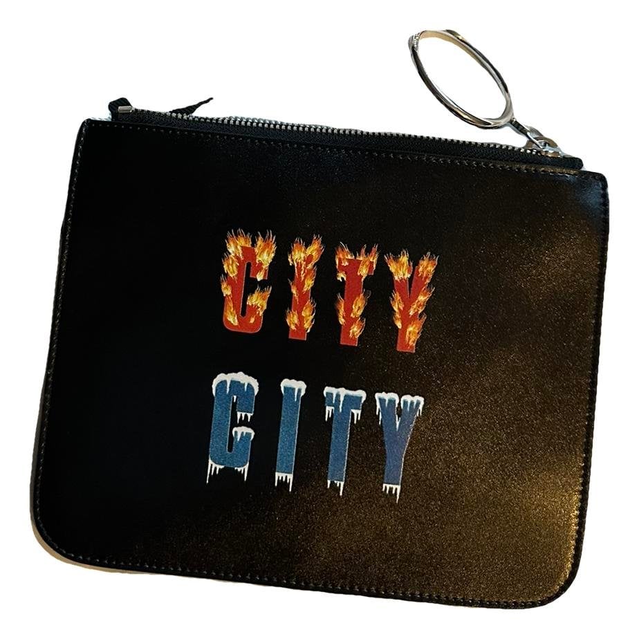 Leather clutch bag