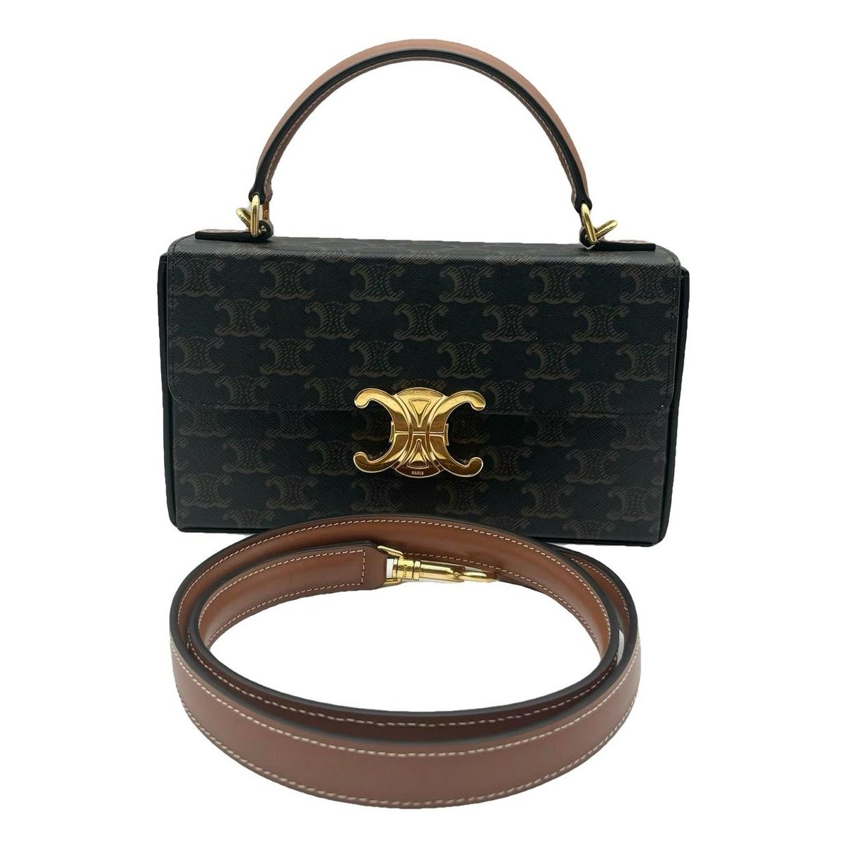 Triomphe Long cloth handbag