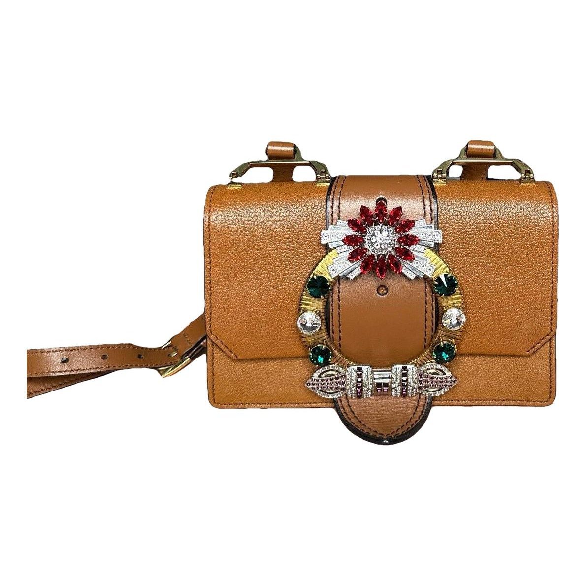 Miu Lady leather crossbody bag