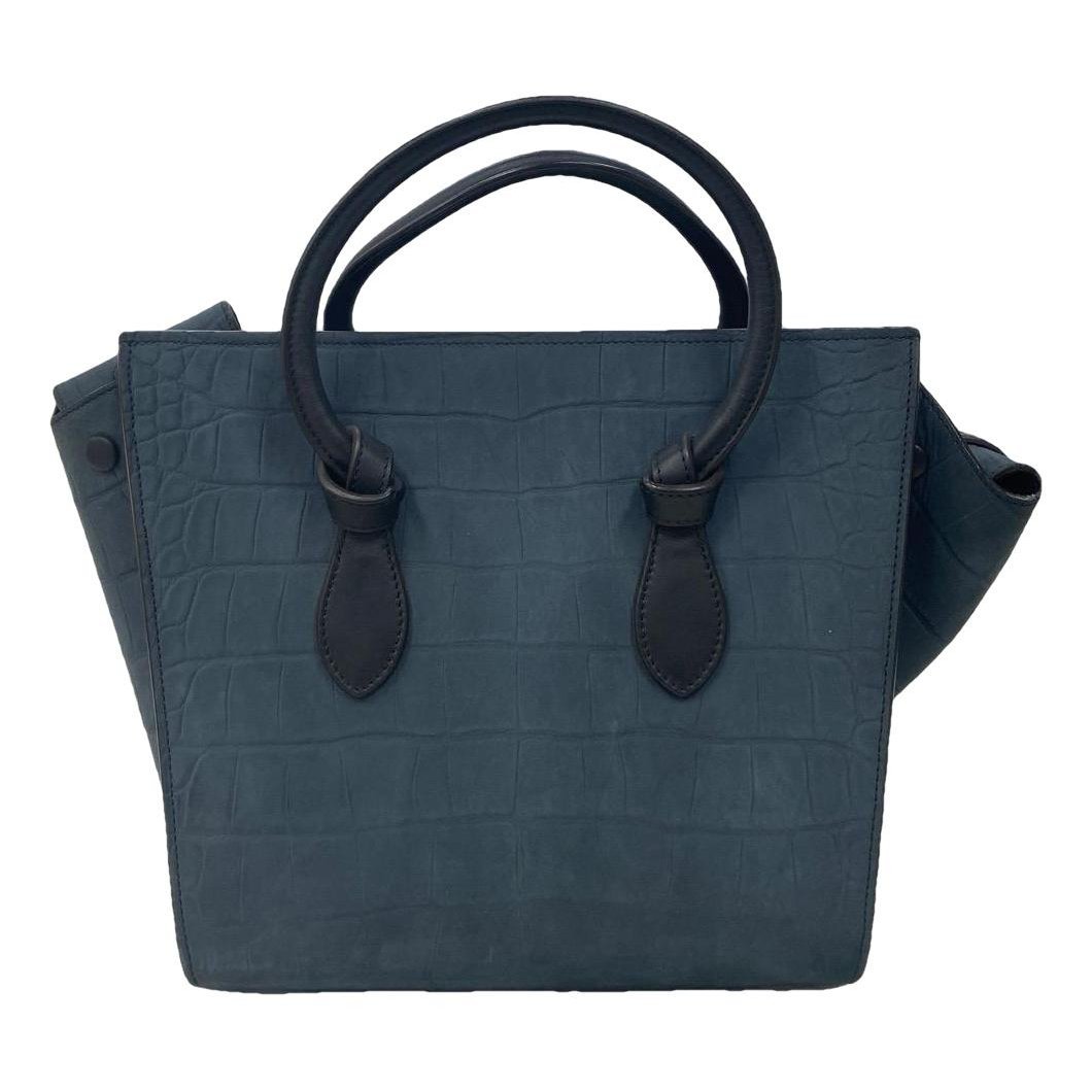 Tie leather handbag