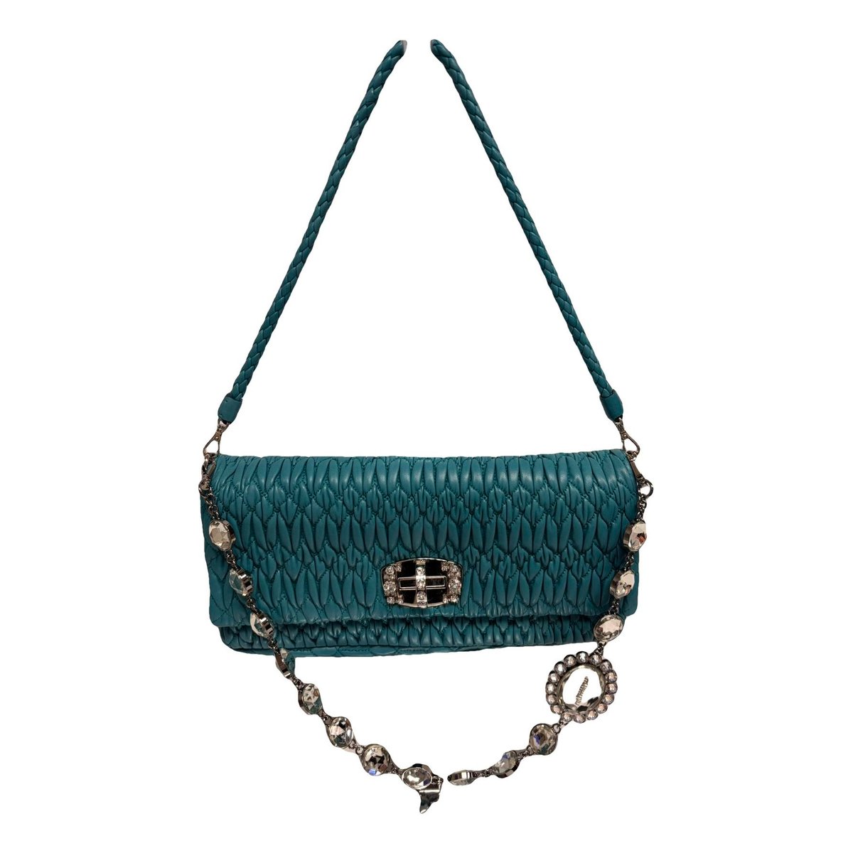 Miu Crystal leather handbag