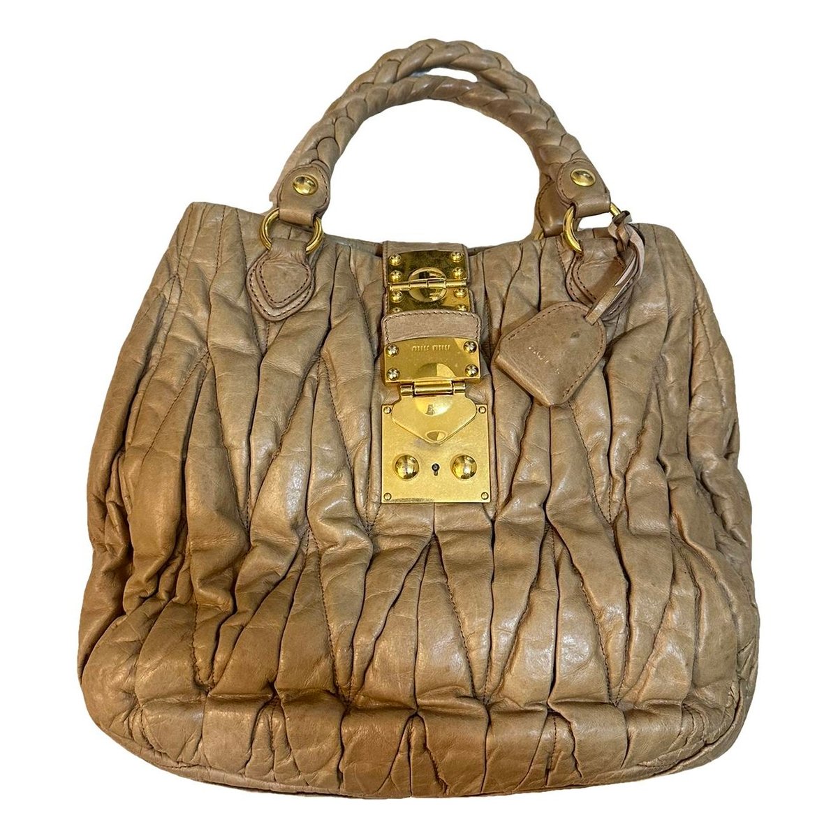 Coffer leather handbag