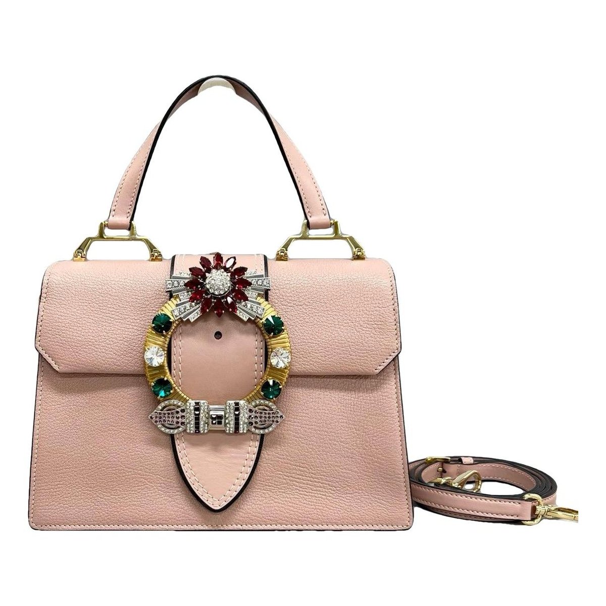 Miu Lady leather crossbody bag