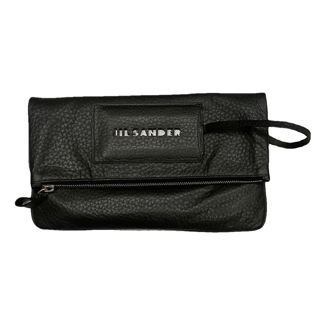 Leather clutch bag