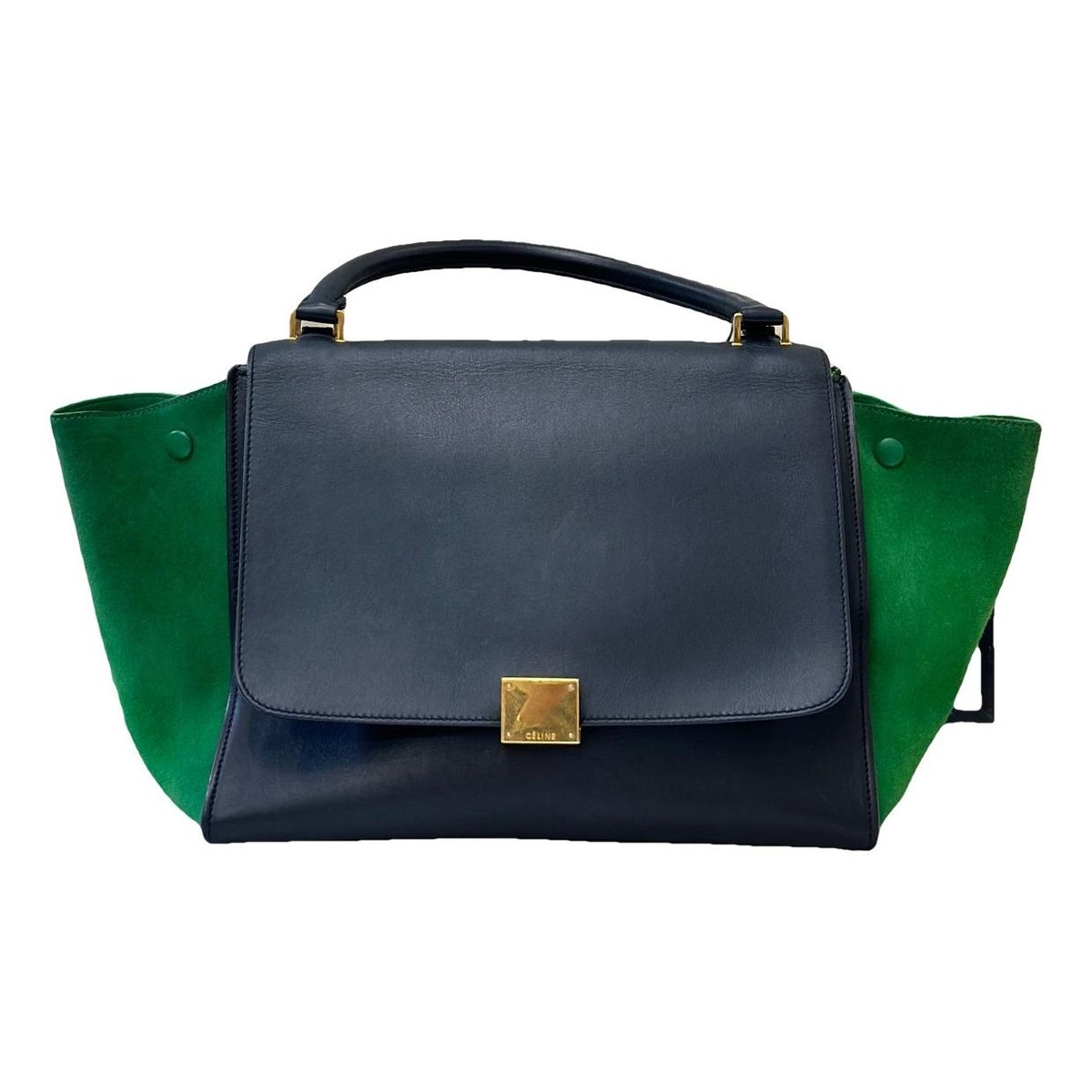 Trapèze leather handbag