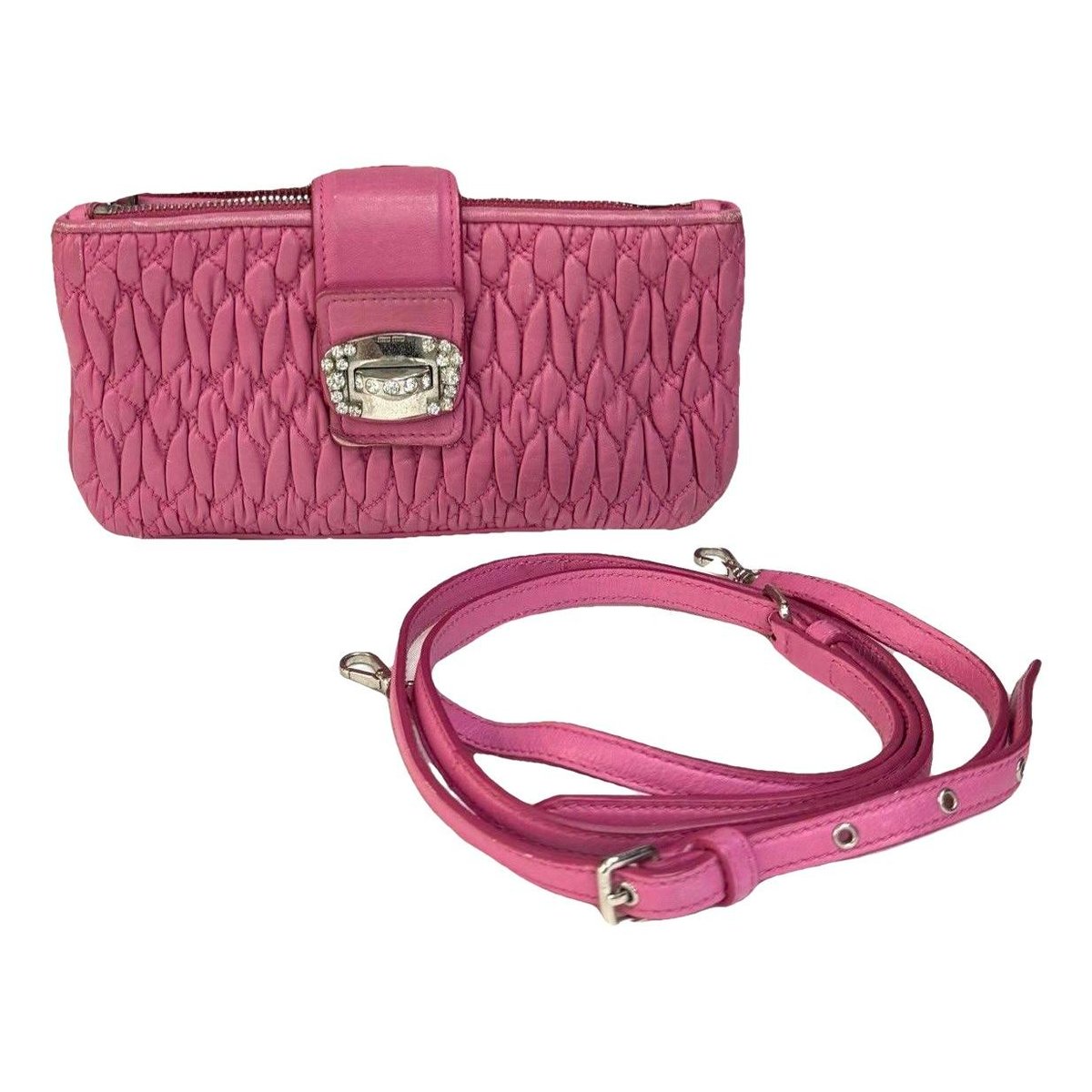 Miu Crystal leather handbag
