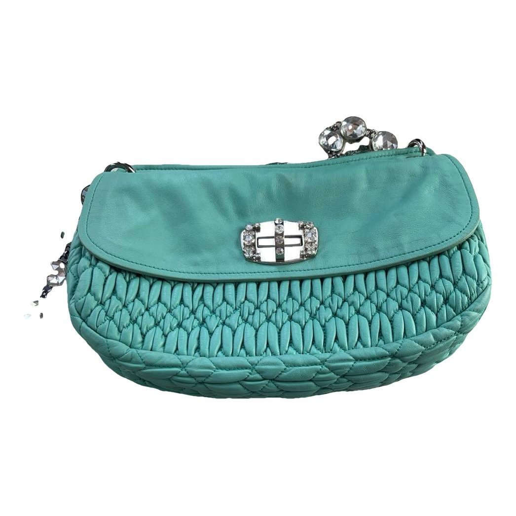 Miu Crystal leather crossbody bag