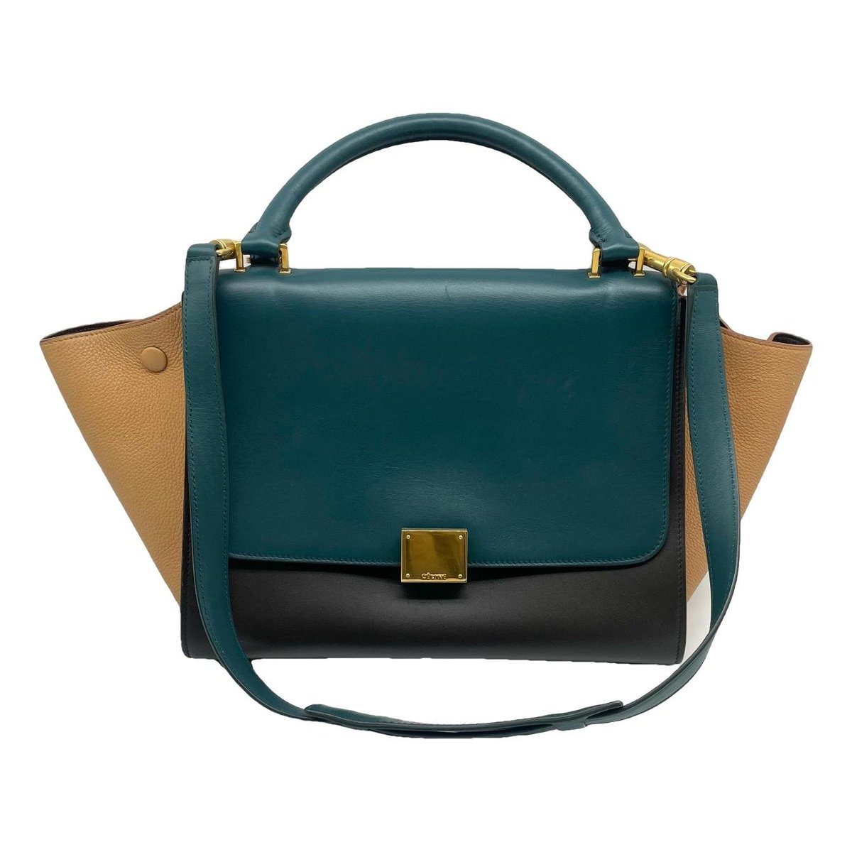 Trapèze leather handbag