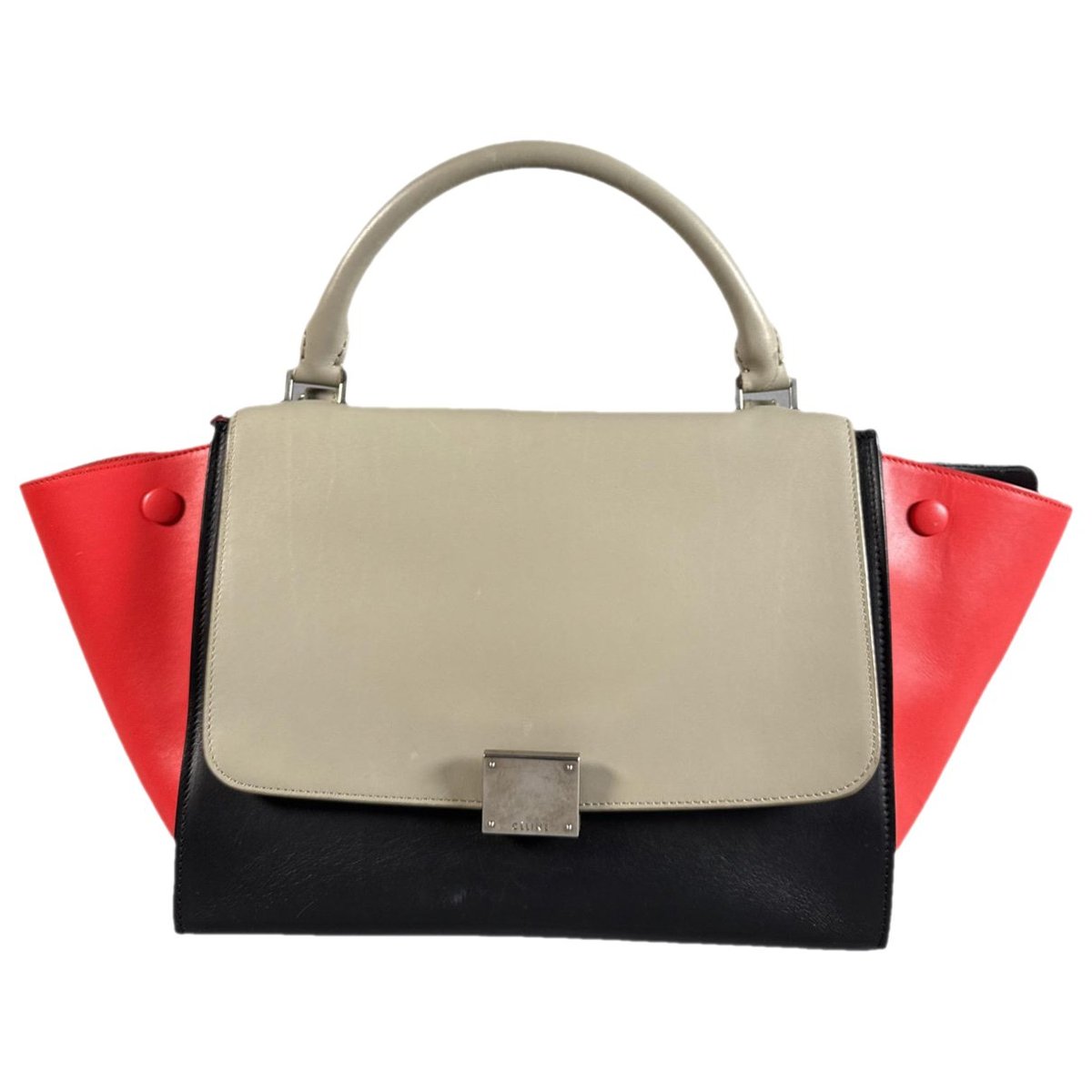 Trapèze leather handbag