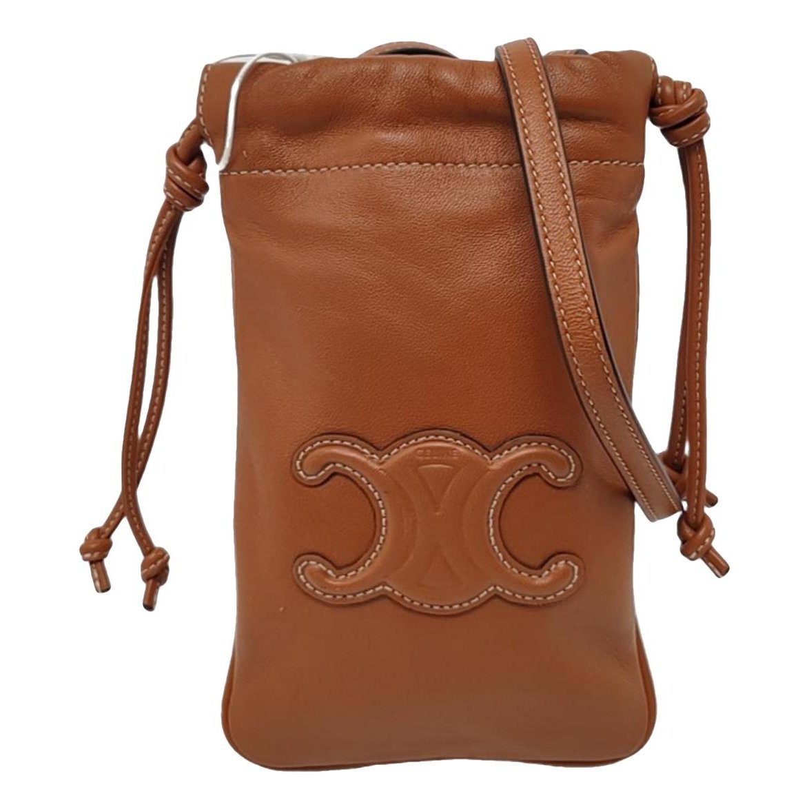 Triangle leather crossbody bag