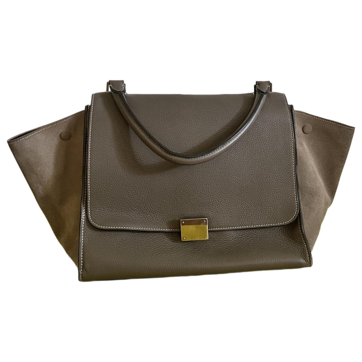 Trapèze leather handbag