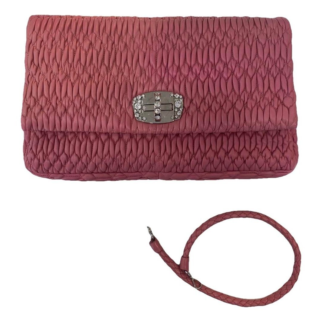 Miu Crystal leather handbag