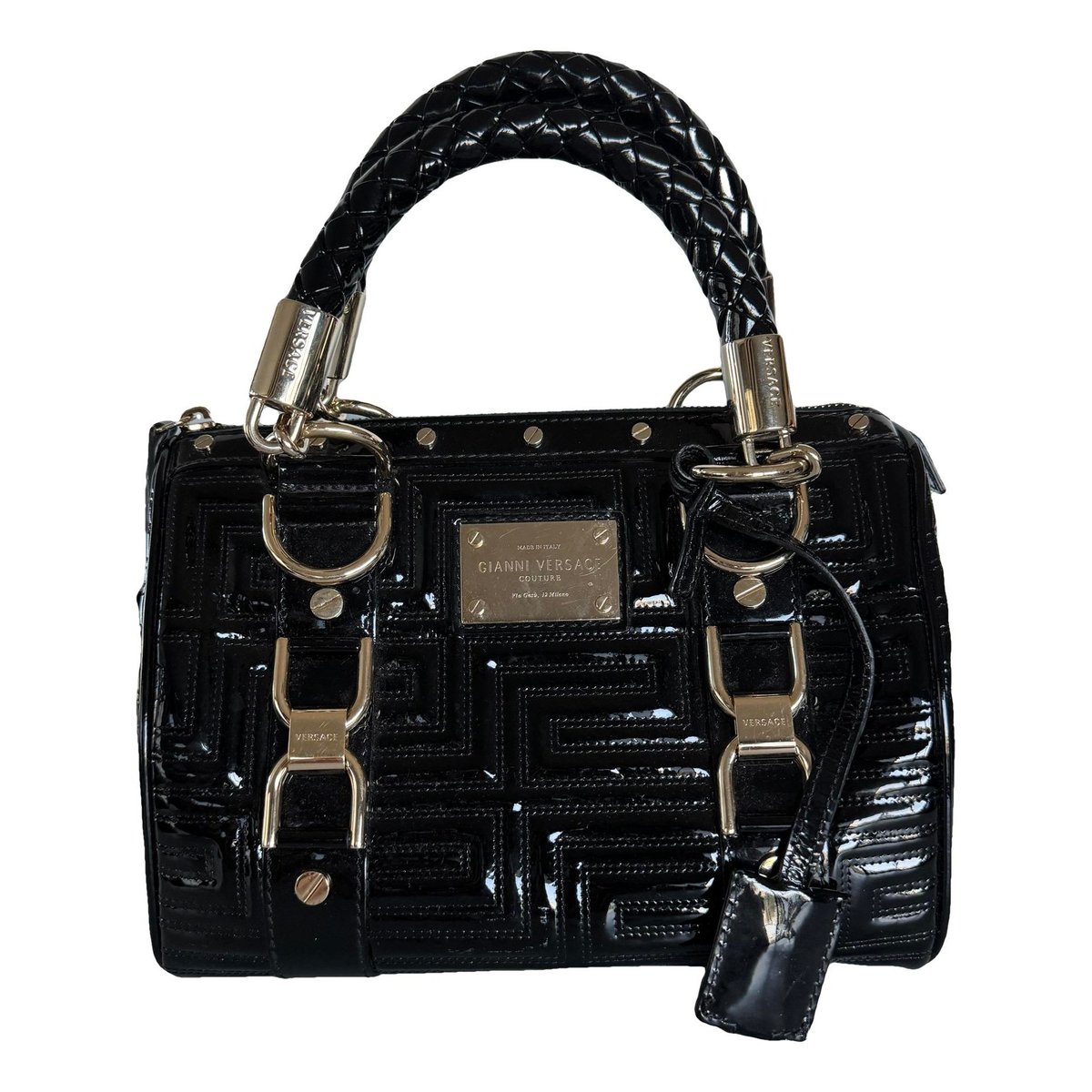 Patent leather satchel