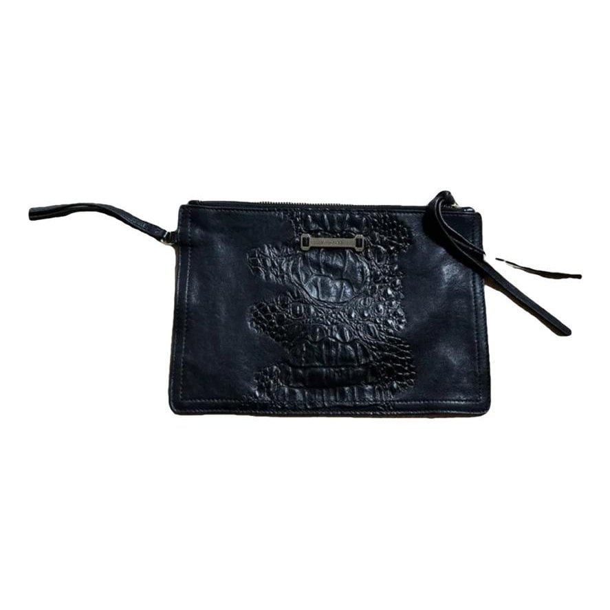 Leather clutch bag