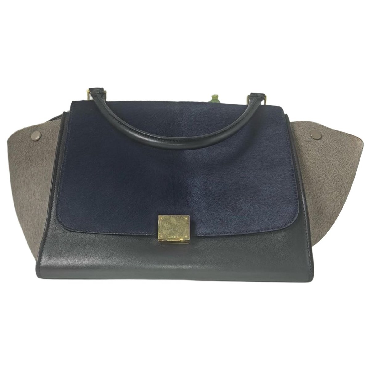 Trapèze leather handbag