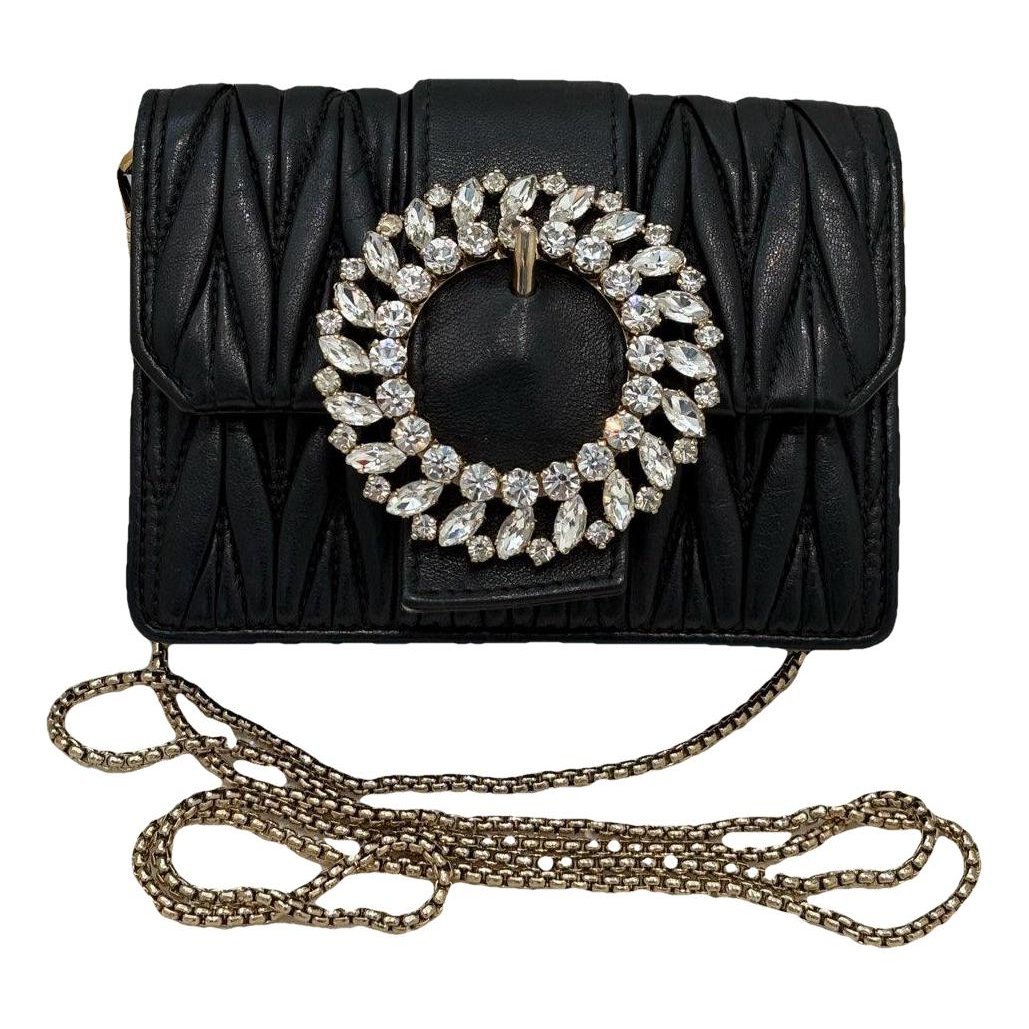 Miu Lady leather crossbody bag