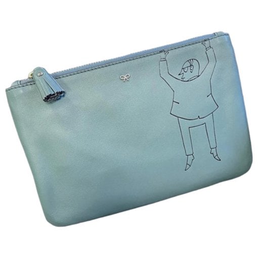 Leather clutch bag