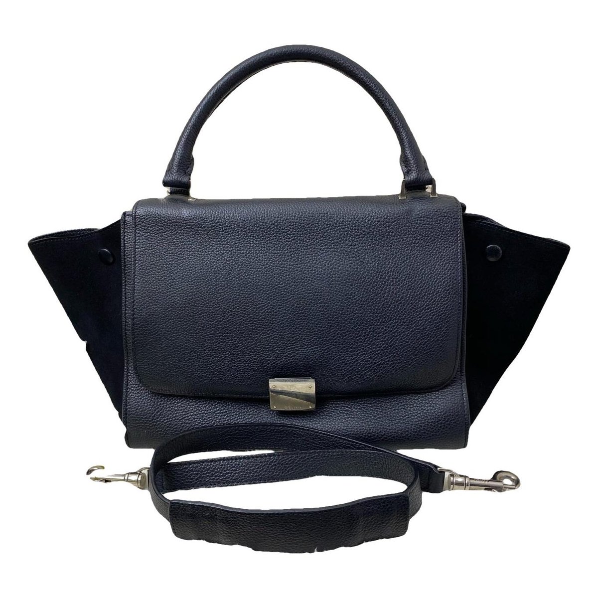 Trapèze leather handbag