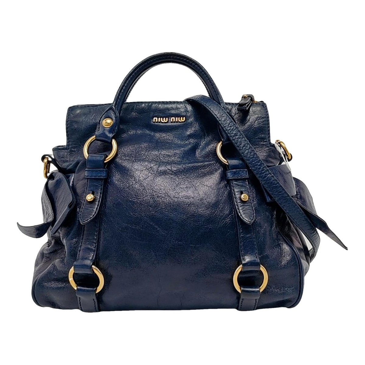 Bow bag leather handbag