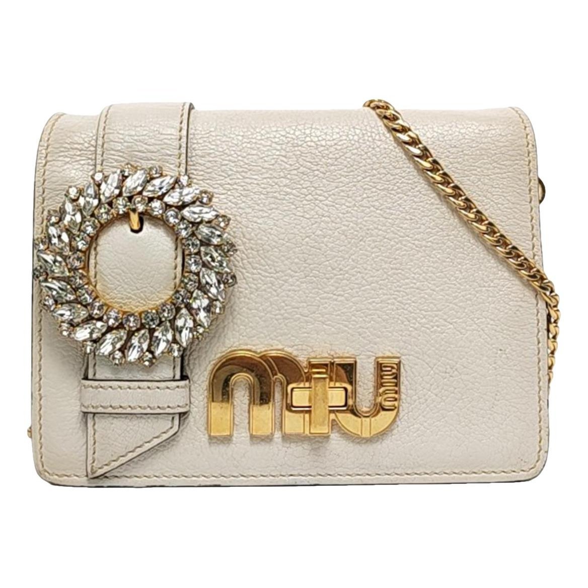 My Miu leather crossbody bag