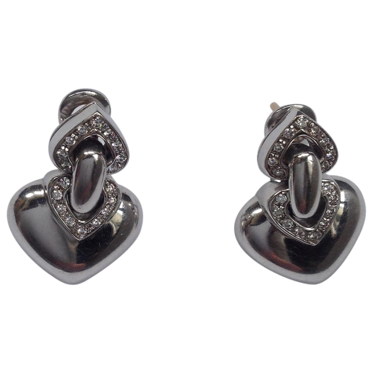 Doppio white gold earrings