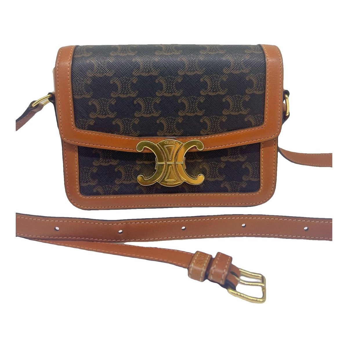 Triomphe vinyl handbag