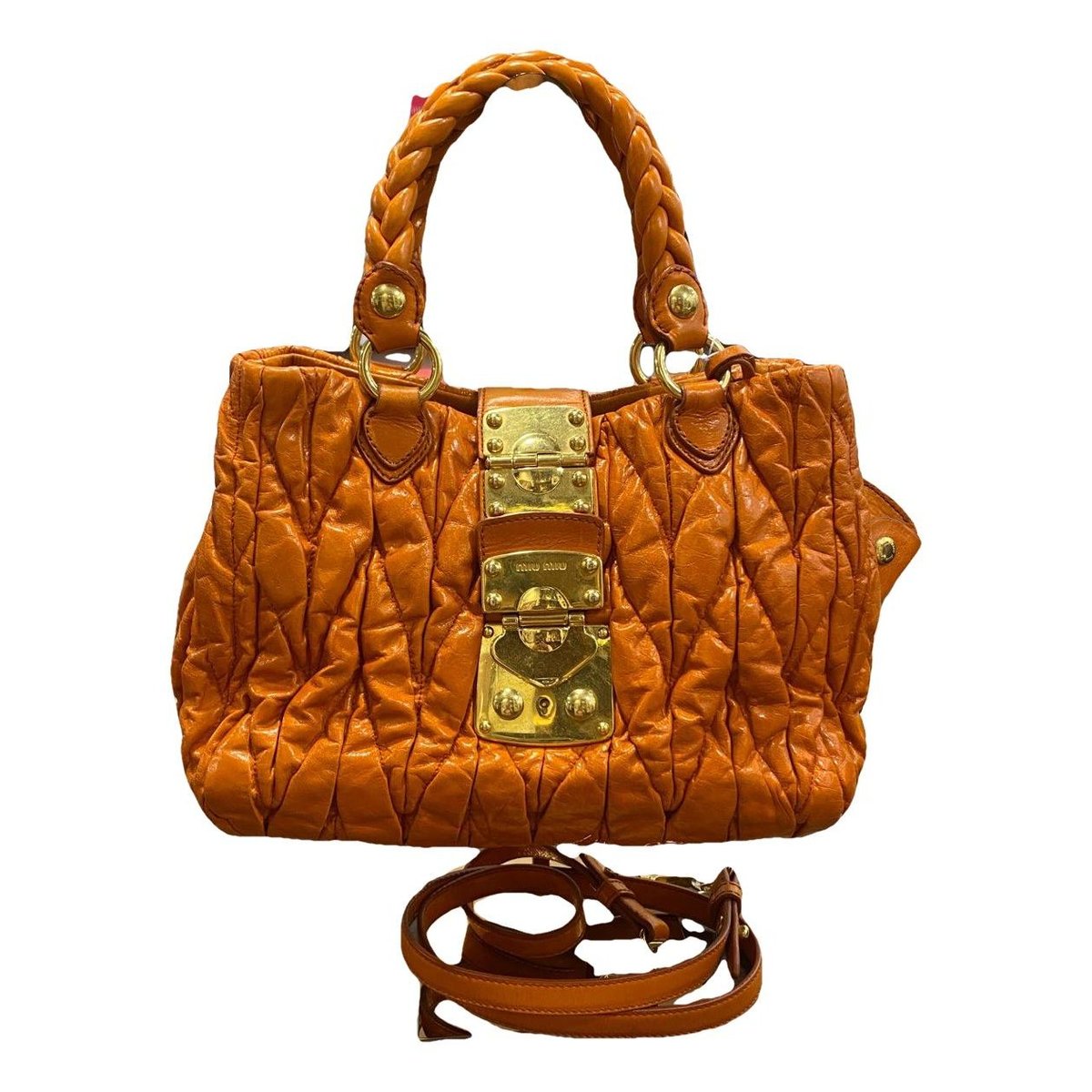 Coffer leather handbag