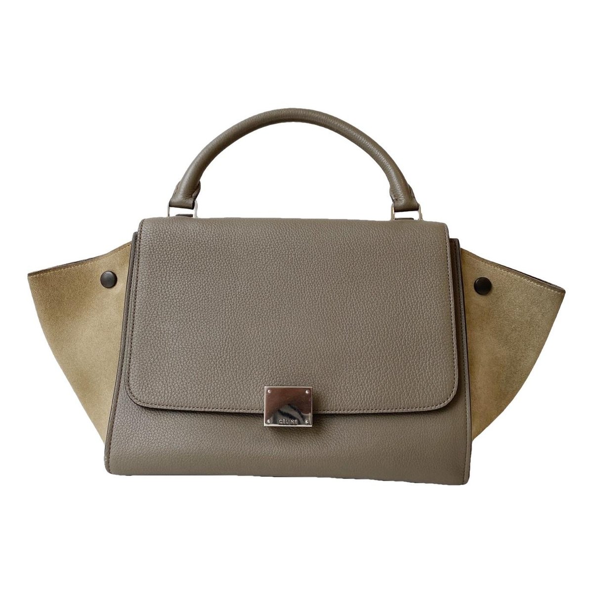 Trapèze leather handbag