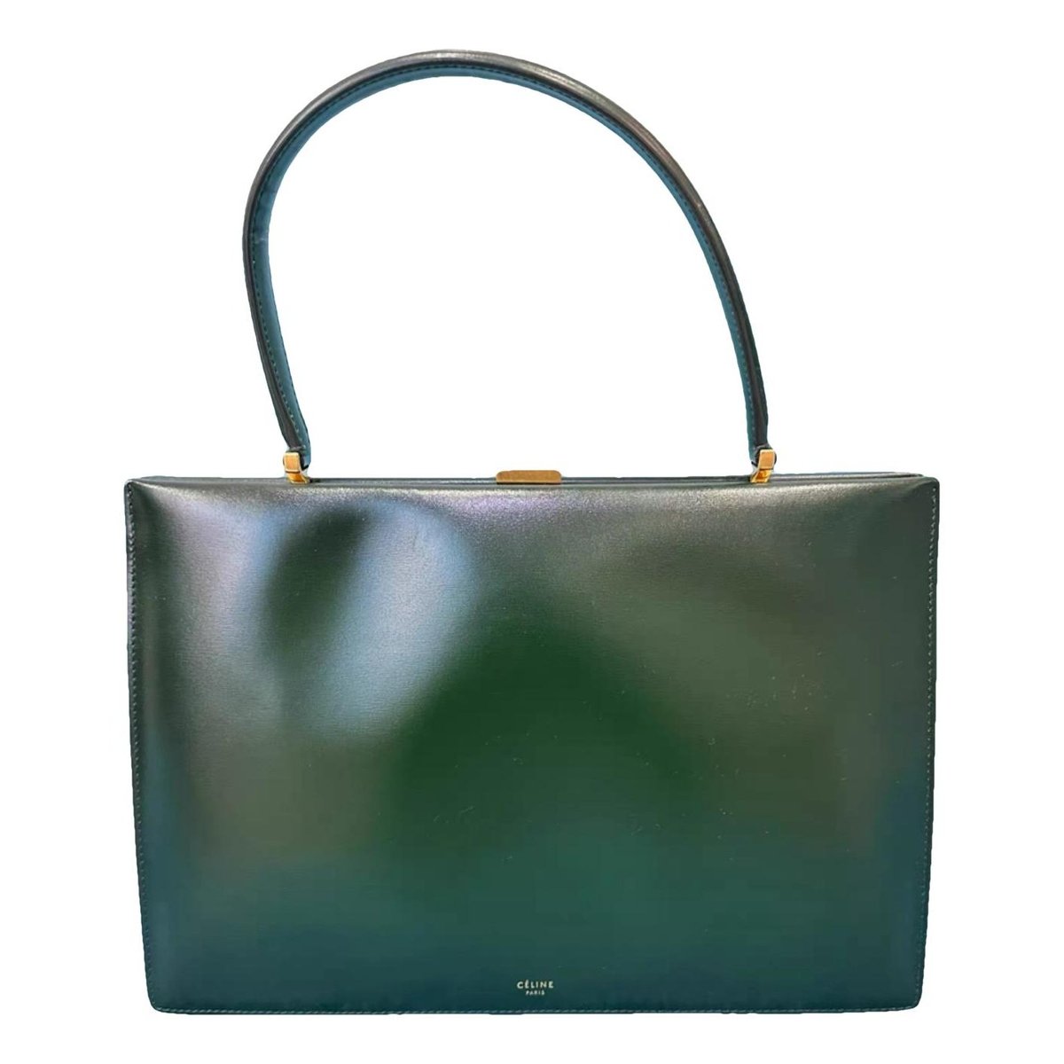 Clasp leather handbag