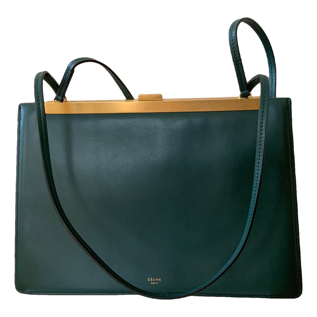 Clasp leather tote