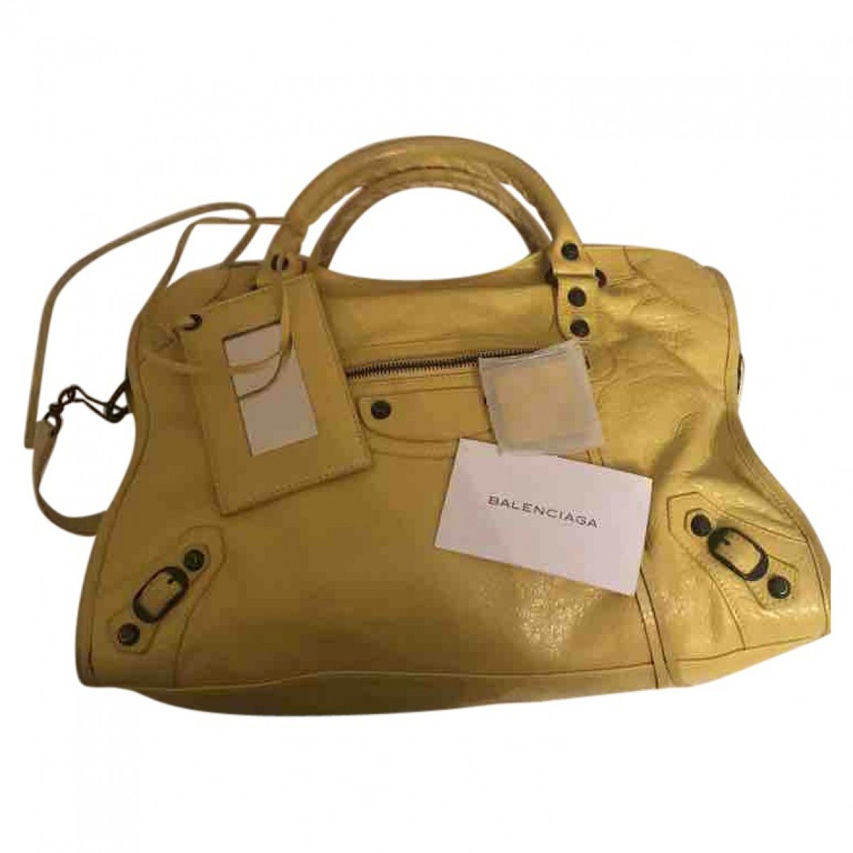 City leather handbag