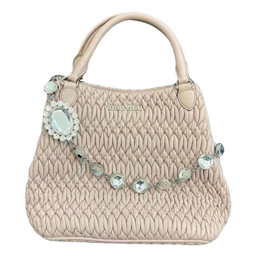 Miu Crystal leather tote