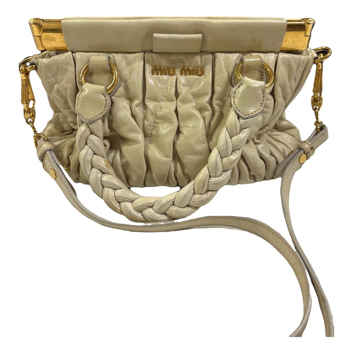 Miu Belle leather handbag
