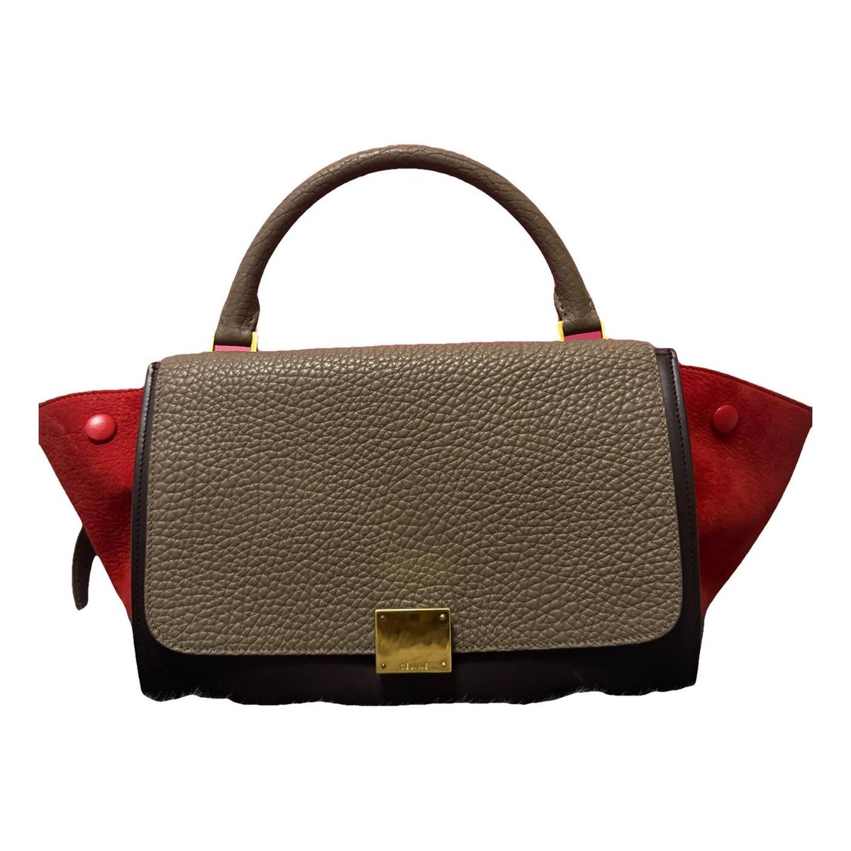 Trapèze leather handbag