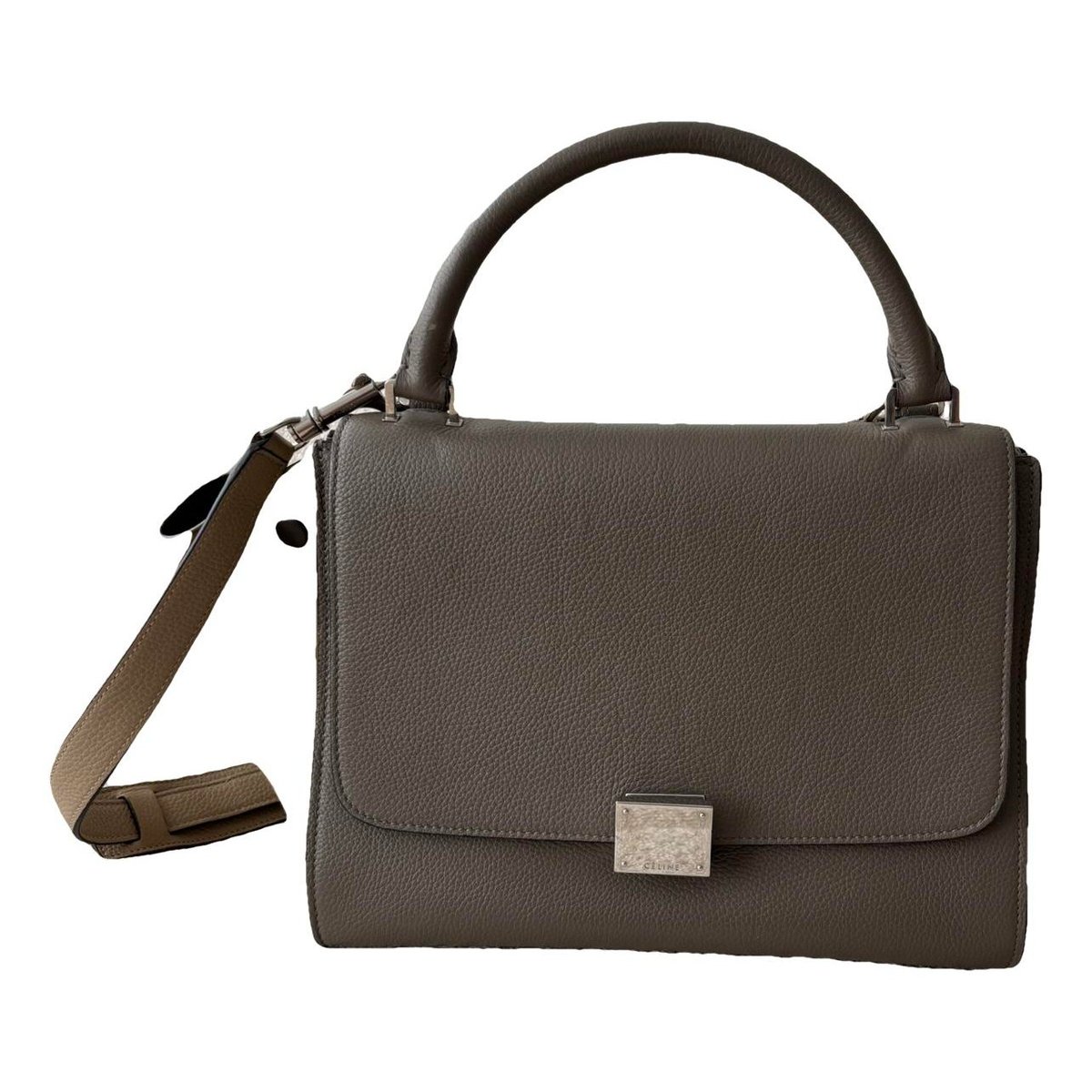Trapèze leather handbag