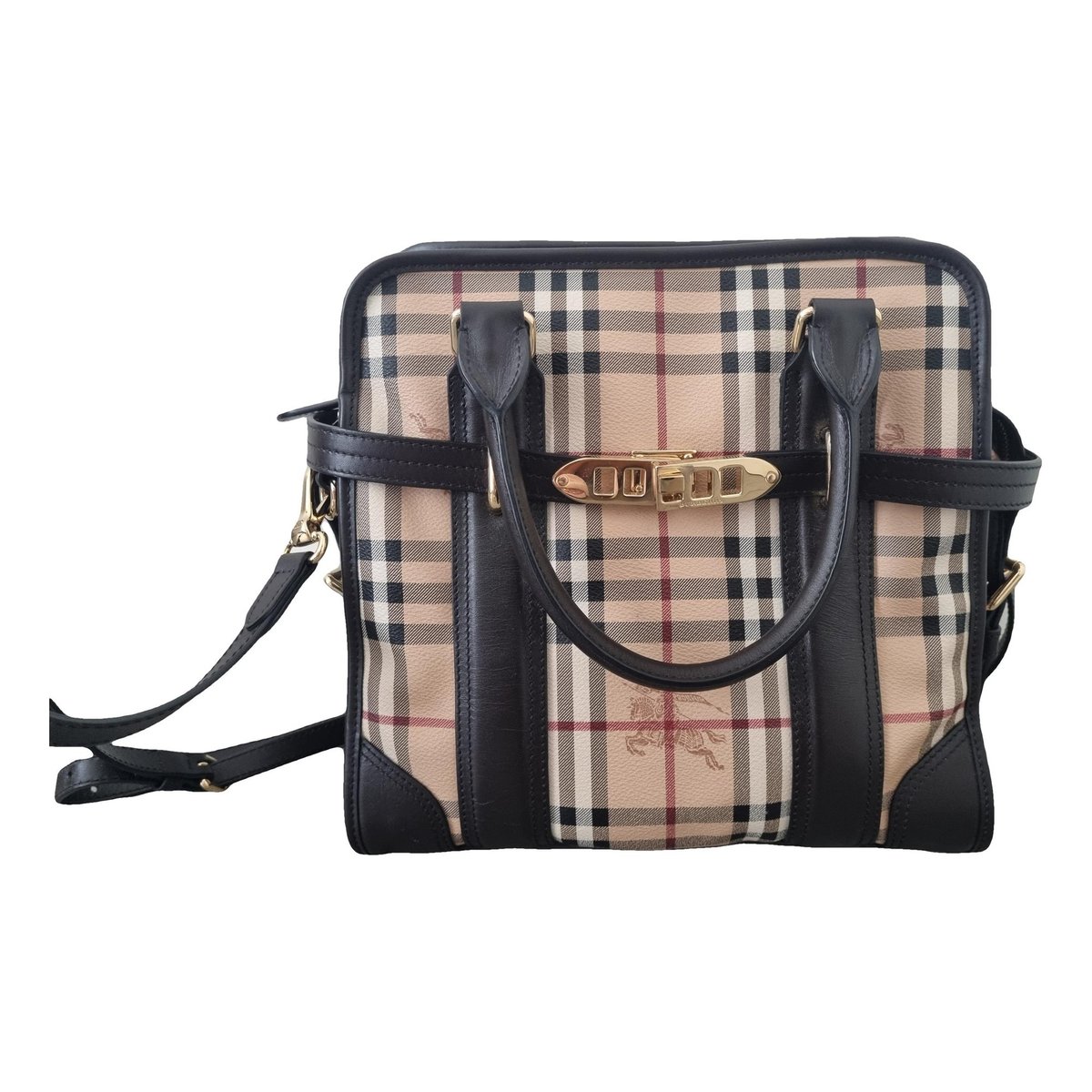 Title leather handbag