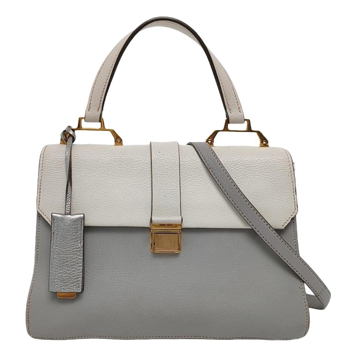 Madras leather crossbody bag