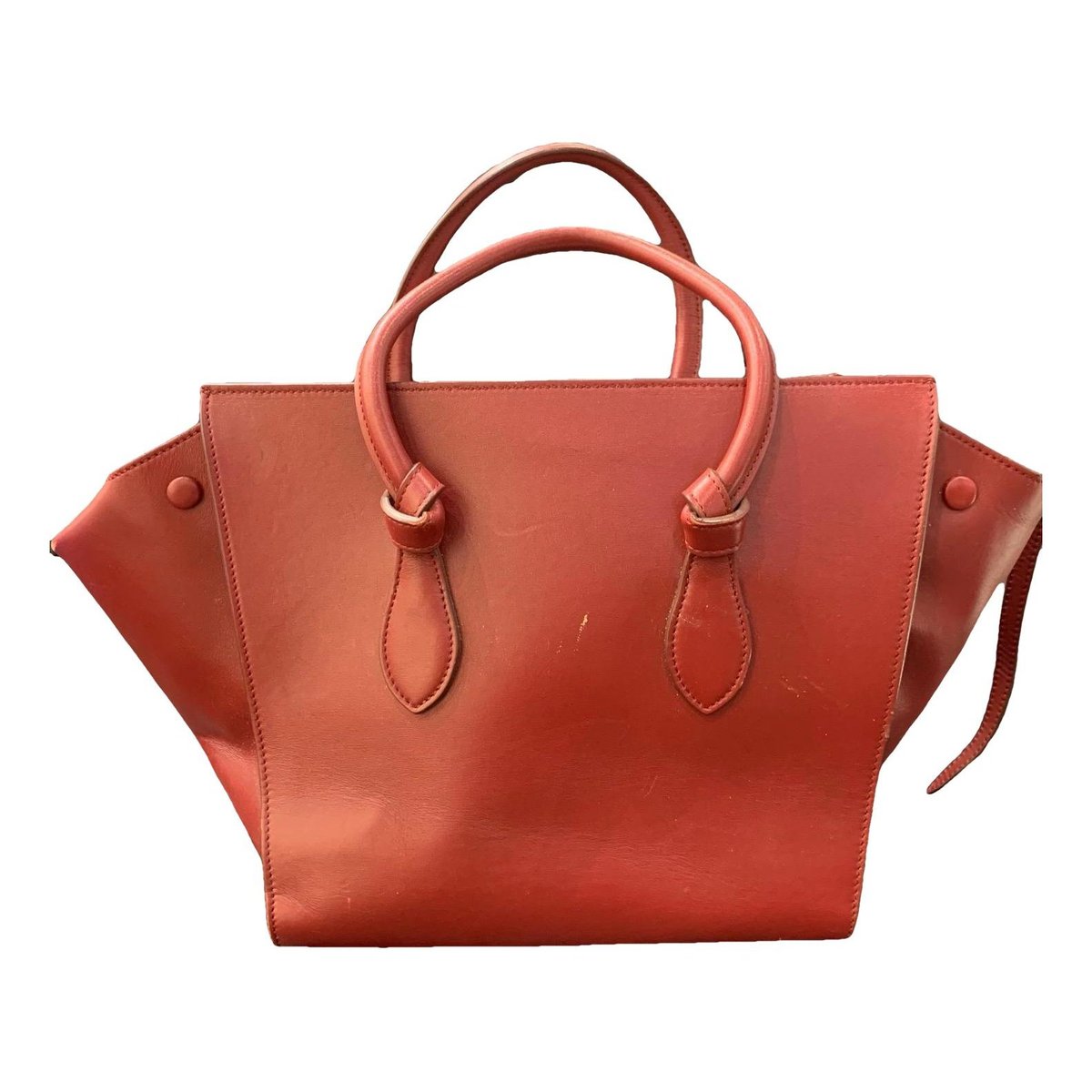 Tie leather handbag