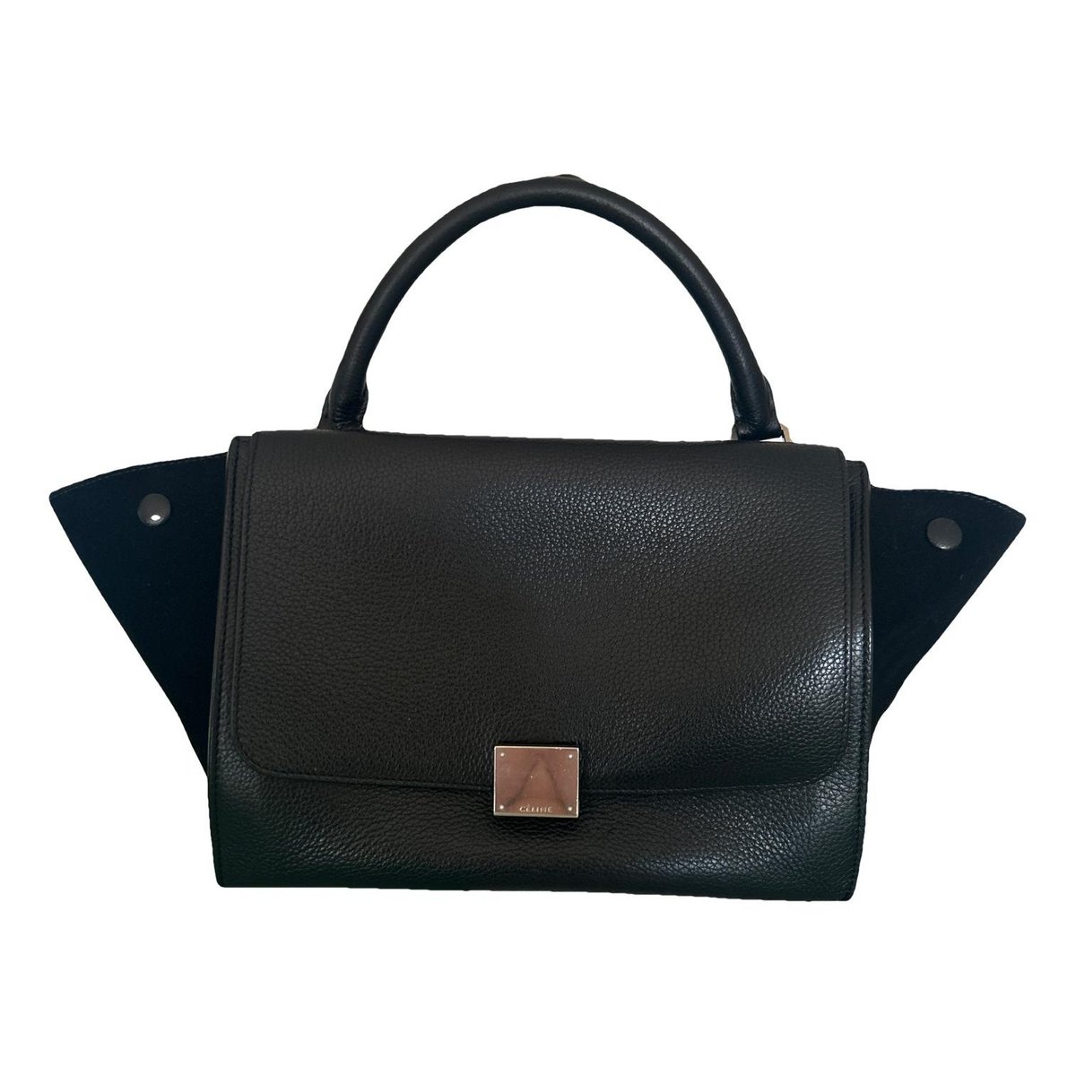 Trapèze leather handbag